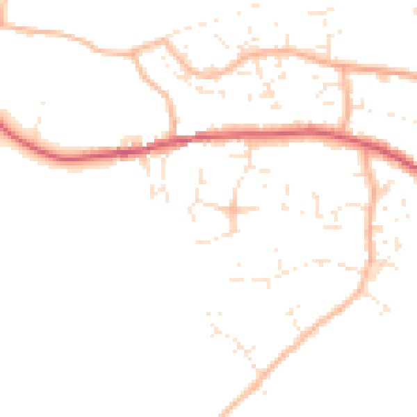 Daytime road noise heatmap for SP8 4SY