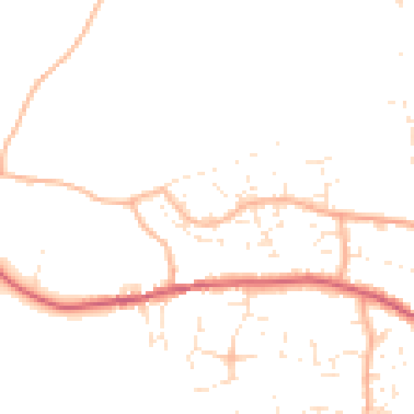 Daytime road noise heatmap for SP8 4XB