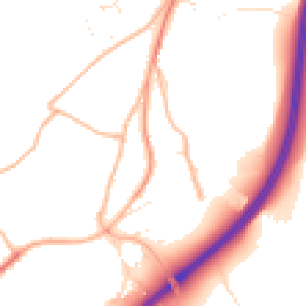 Daytime road noise heatmap for SP8 5AW