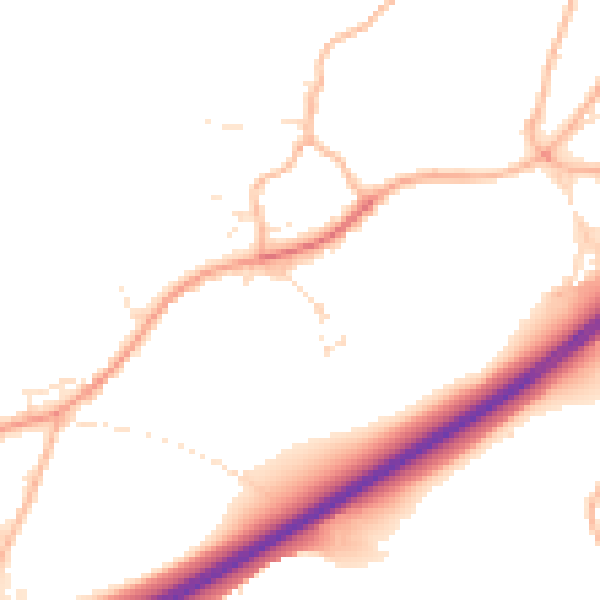 Daytime road noise heatmap for SP8 5BB