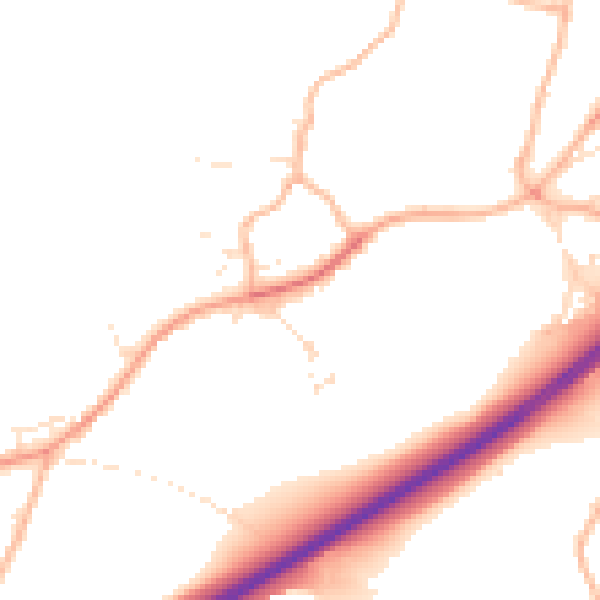 Daytime road noise heatmap for SP8 5BG
