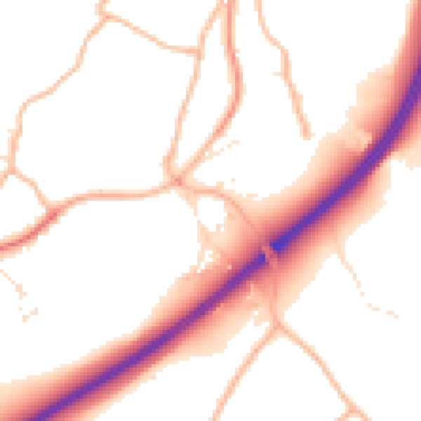 Daytime road noise heatmap for SP8 5DE