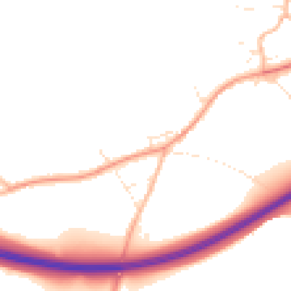 Daytime road noise heatmap for SP8 5DW