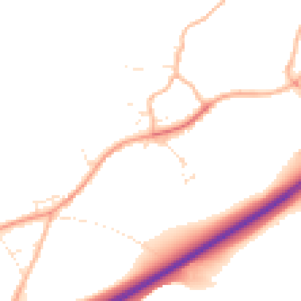 Daytime road noise heatmap for SP8 5FD