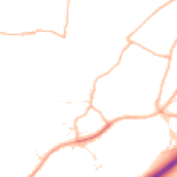 Daytime road noise heatmap for SP8 5FS