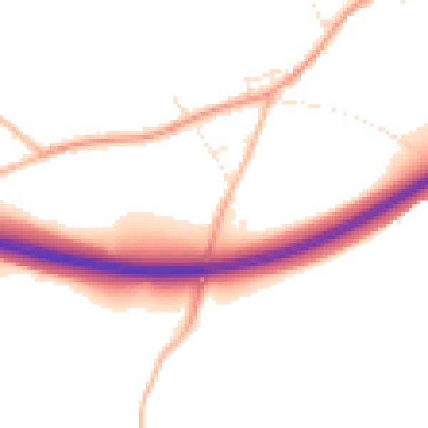 Daytime road noise heatmap for SP8 5PG