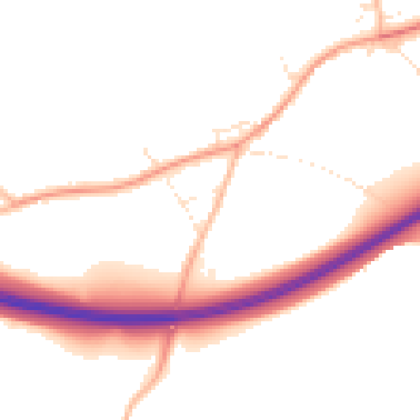 Daytime road noise heatmap for SP8 5PH