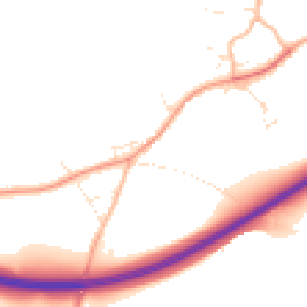 Daytime road noise heatmap for SP8 5PL