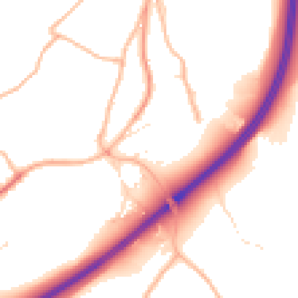 Daytime road noise heatmap for SP8 5YG