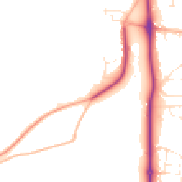 Daytime road noise heatmap for SP9 7AA