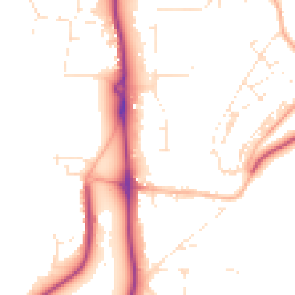 Daytime road noise heatmap for SP9 7AD