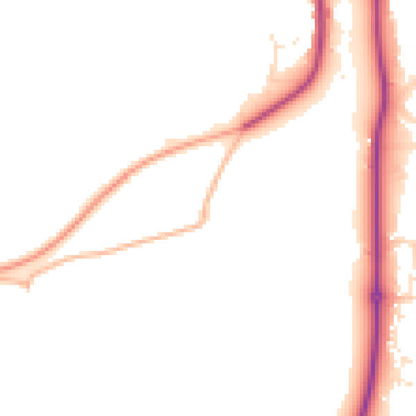 Daytime road noise heatmap for SP9 7AW