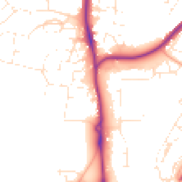 Daytime road noise heatmap for SP9 7BF