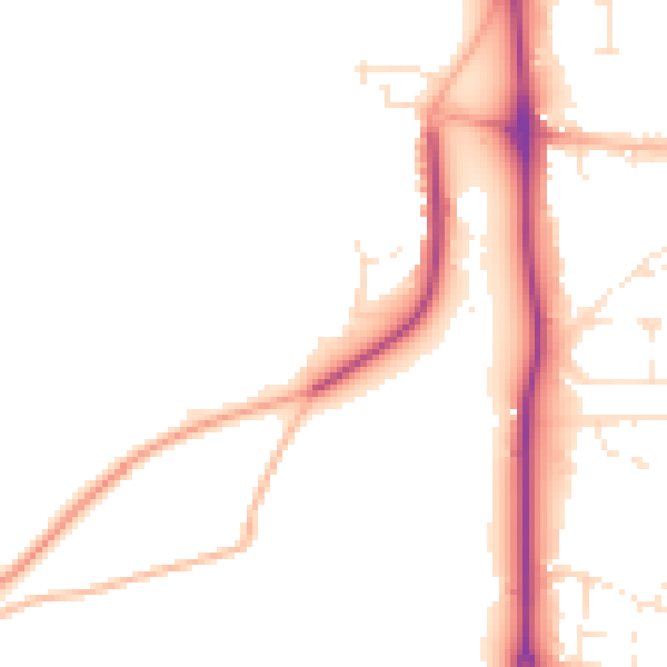 Daytime road noise heatmap for SP9 7BN
