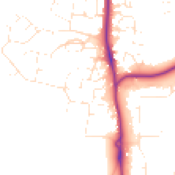 Daytime road noise heatmap for SP9 7ER