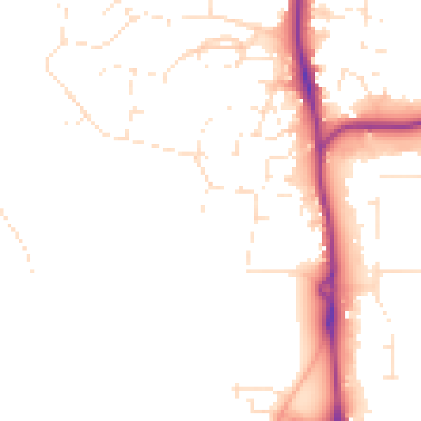 Daytime road noise heatmap for SP9 7ES