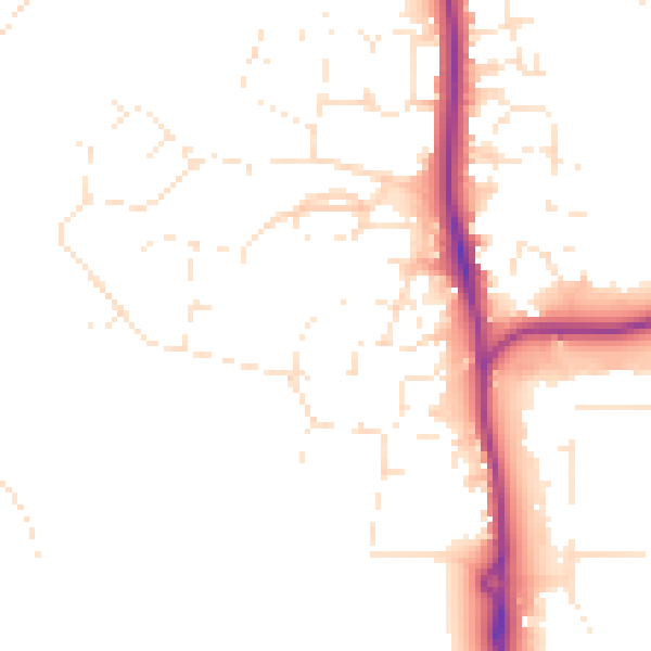 Daytime road noise heatmap for SP9 7EU