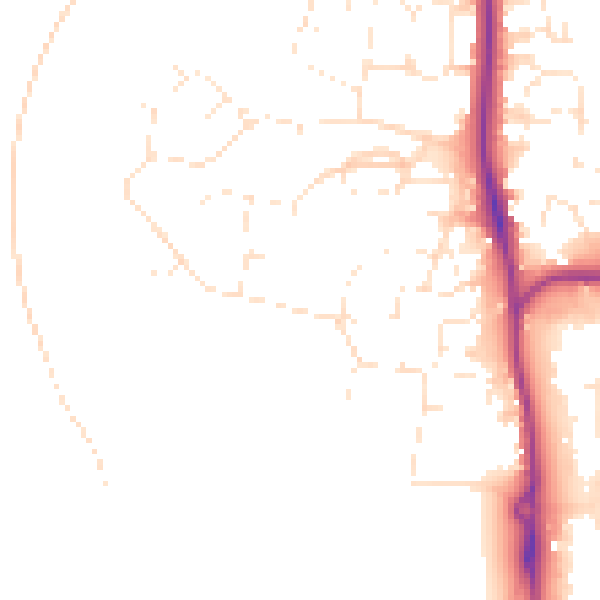 Daytime road noise heatmap for SP9 7EX