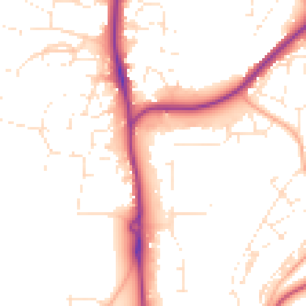 Daytime road noise heatmap for SP9 7FB