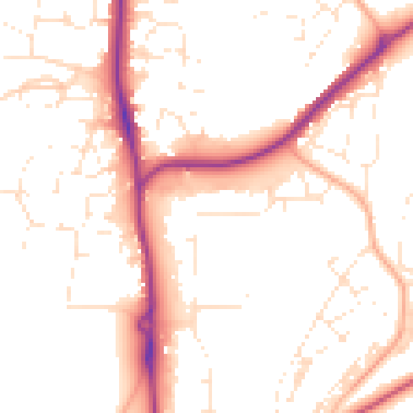 Daytime road noise heatmap for SP9 7FD