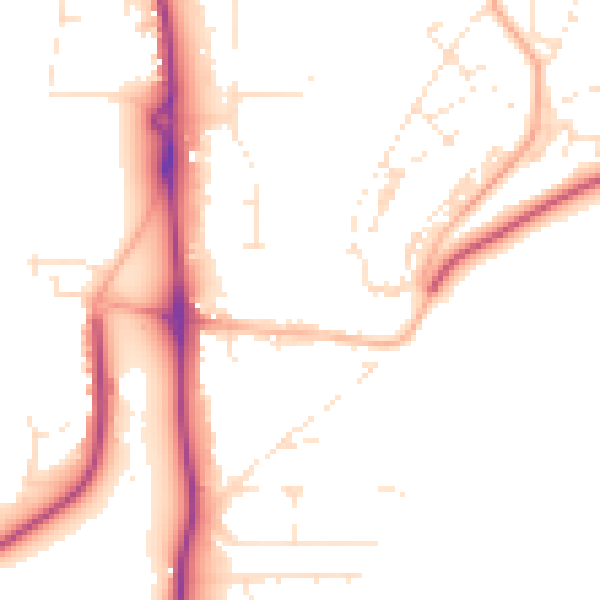 Daytime road noise heatmap for SP9 7FH