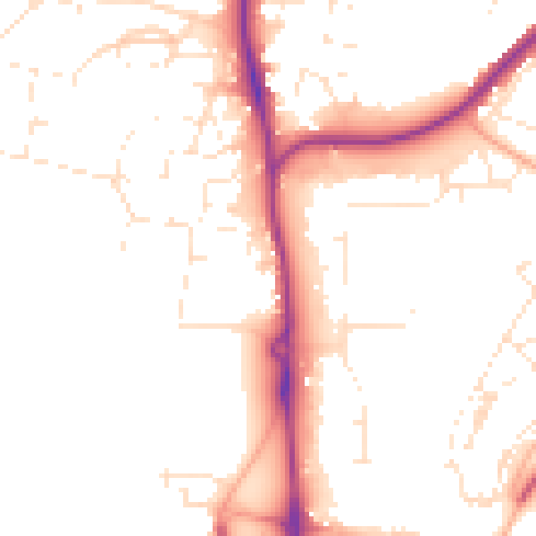 Daytime road noise heatmap for SP9 7FJ