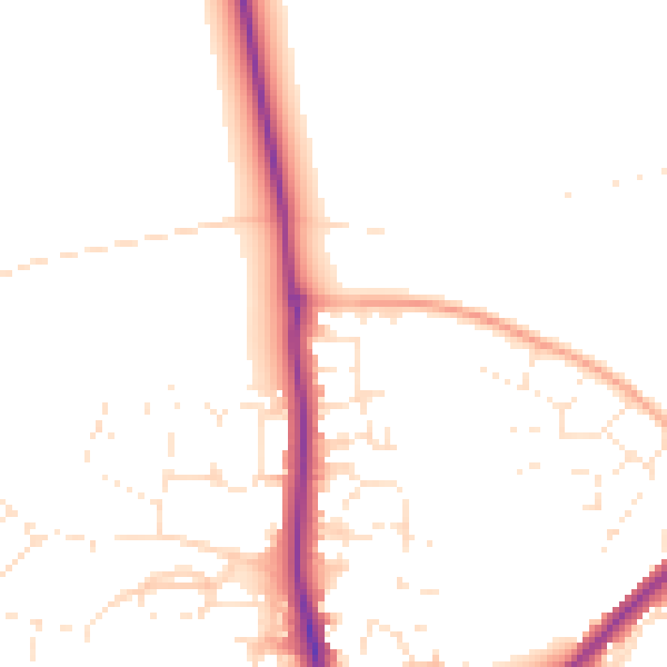Daytime road noise heatmap for SP9 7FQ