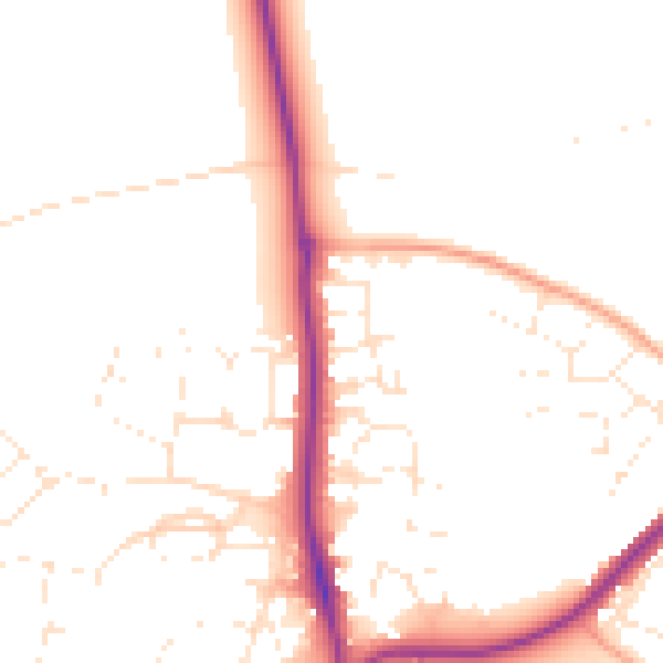 Daytime road noise heatmap for SP9 7FR