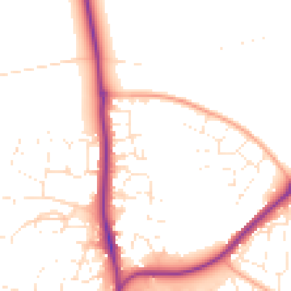 Daytime road noise heatmap for SP9 7FS