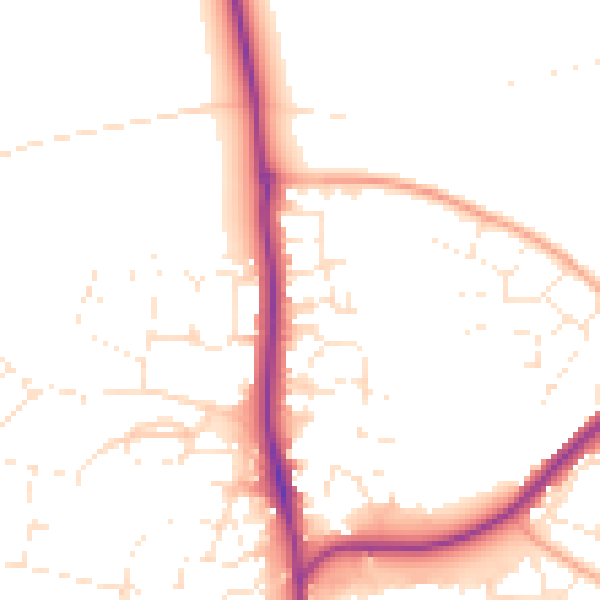 Daytime road noise heatmap for SP9 7FT