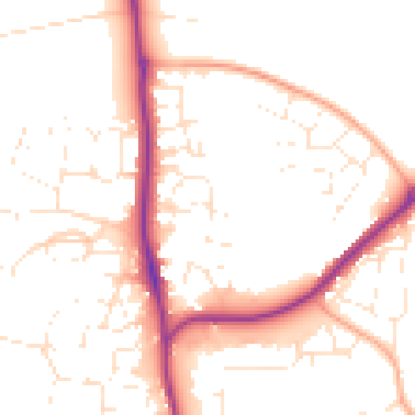 Daytime road noise heatmap for SP9 7FU