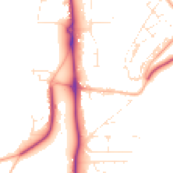 Daytime road noise heatmap for SP9 7FW