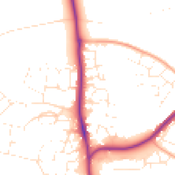 Daytime road noise heatmap for SP9 7FX