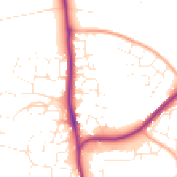 Daytime road noise heatmap for SP9 7FY