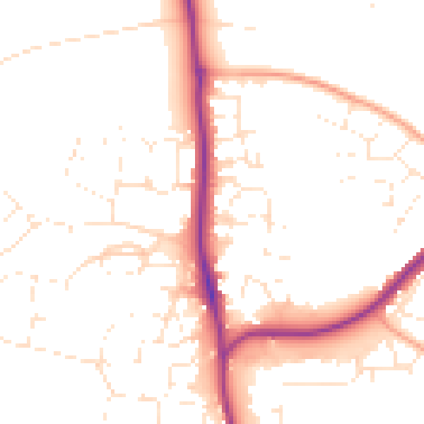 Daytime road noise heatmap for SP9 7FZ
