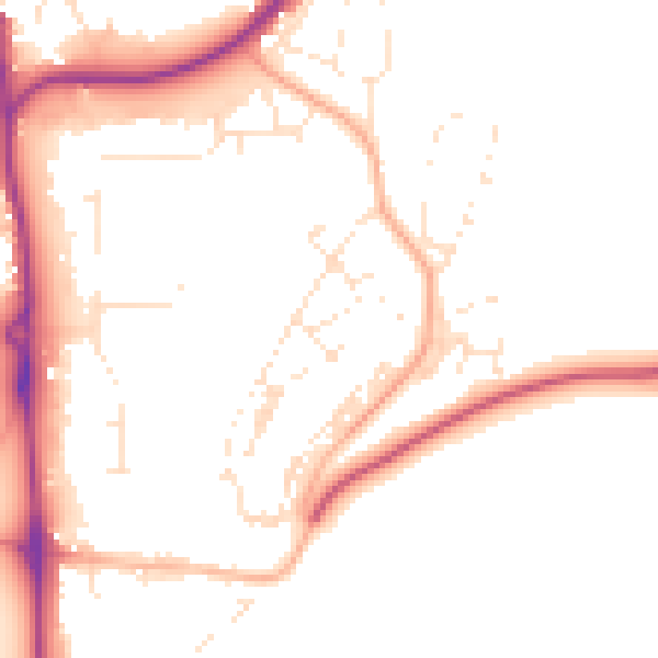 Daytime road noise heatmap for SP9 7GA