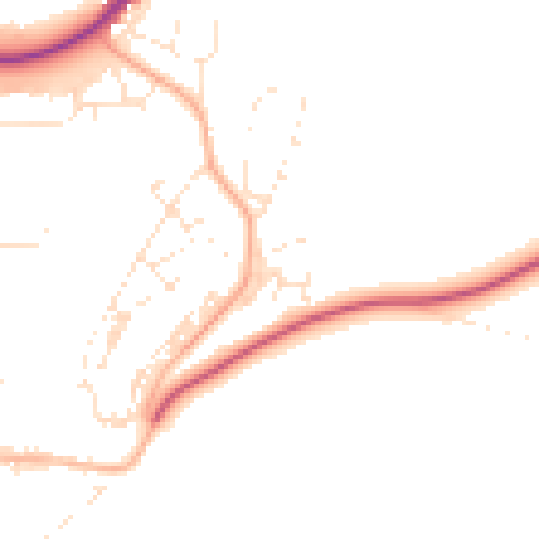 Daytime road noise heatmap for SP9 7GD