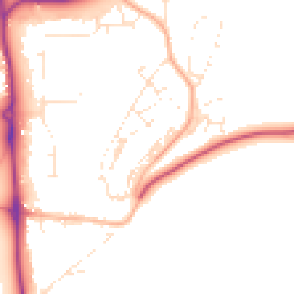 Daytime road noise heatmap for SP9 7GE