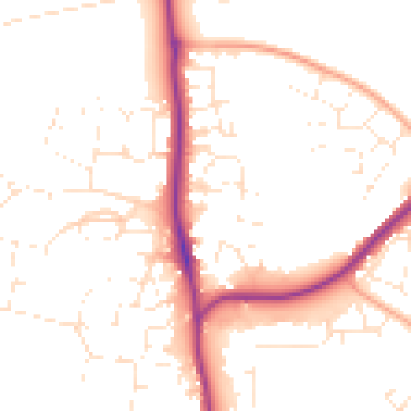 Daytime road noise heatmap for SP9 7GP