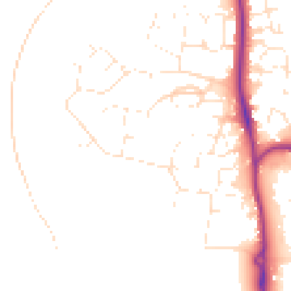 Daytime road noise heatmap for SP9 7HF