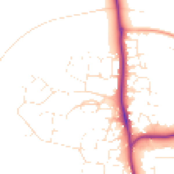 Daytime road noise heatmap for SP9 7HT