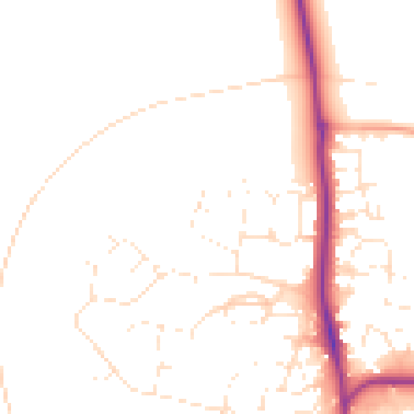 Daytime road noise heatmap for SP9 7JX