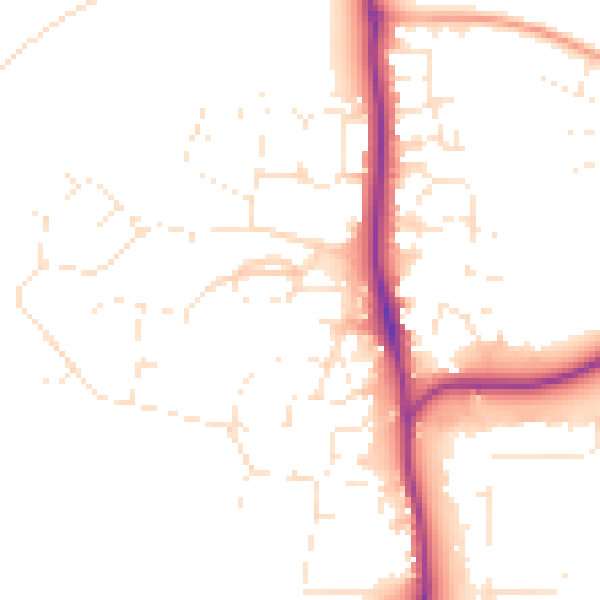 Daytime road noise heatmap for SP9 7LQ