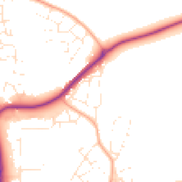 Daytime road noise heatmap for SP9 7NF