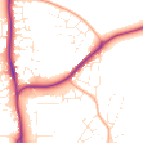 Daytime road noise heatmap for SP9 7NJ