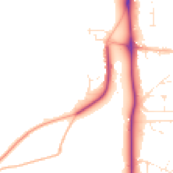 Daytime road noise heatmap for SP9 7RR