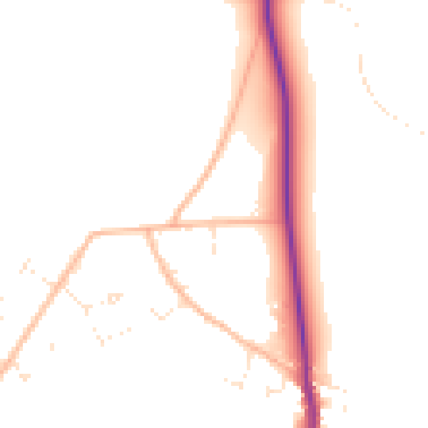 Daytime road noise heatmap for SP9 7TF