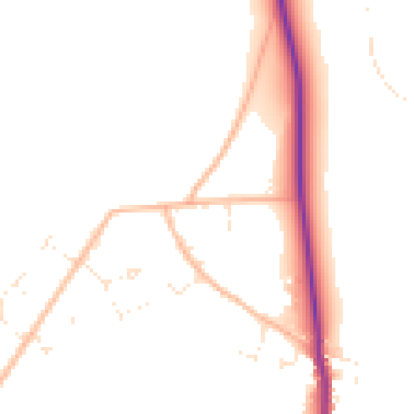 Daytime road noise heatmap for SP9 7TQ