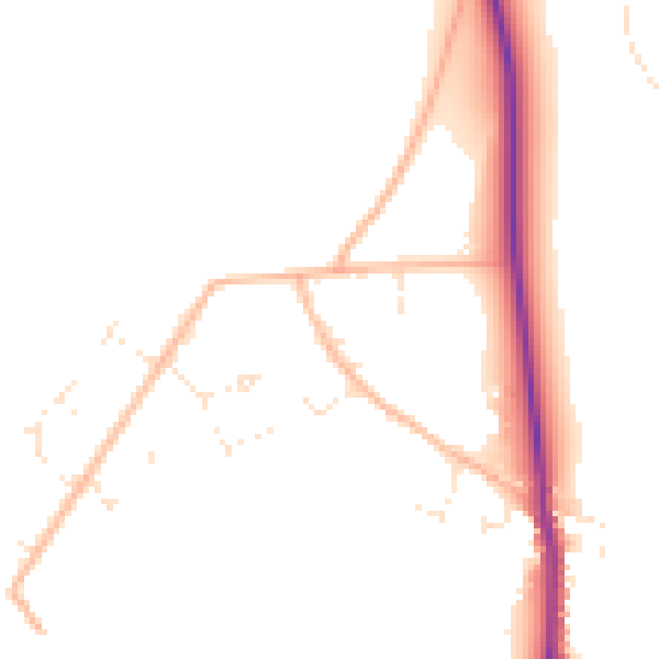 Daytime road noise heatmap for SP9 7UB