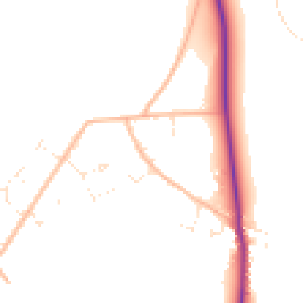 Daytime road noise heatmap for SP9 7UG